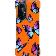 ETUI CASE MAT SILIKONOWE POMARAŃCZ DO HUAWEI NOVA 8 PRO W NIEBIESK MOTYLE