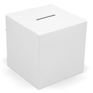 Urna volebná kocka z lepenky 40cm biela