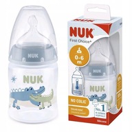 NUK BUTELKA ANTYKOLKOWA Z CZUJNIKIEM CIEPŁA 150ml 0m+ KROKODYLKI