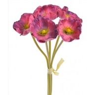 Anemon kytica z peny kvet stonka 5 ks amarant
