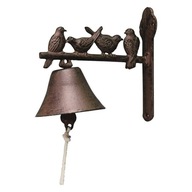 Liatinový zvonček na dvere s vtáčikmi Dekorácia Vintage zvonček pred dverami