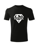 Koszulka T-shirt dziecięca M327 SUPER ROLNIK czarna rozm 110
