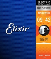 Struny ELIXIR NanoWeb Nickel Plated (9-42)