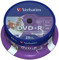 Płyty Verbatim DVD+R 4,7GB 16x 25szt. PŁYTKI MATT