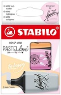 ZAKREŚLACZ STABILO BOSS MINI PASTELLOVE 3 KOLORY ETUI 07/03-59