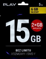 ZESTAW STARTOWY STARTER PLAY BEZ LIMITU ROZMOWY I SMS 15GB 6GB NA START