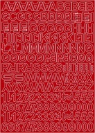 Litery i cyfry samoprzylepne czerwone 1,5cm 250szt