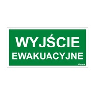 ZNAK BHP WYJŚCIE EWAKUACYJNE 10X20 PCV FOTO ZG.Z WYTYCZNYMI ŚWIECĄCY JAKOŚĆ