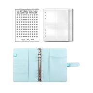 100 Envelope Challenge Binder Budget Notebook Ľahko ušetríte peniaze Modrá