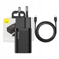 BASEUS KOSTKA ŁADOWARKA SIECIOWA ZASILACZ USB-C 20W Z KABLEM LIGHTNING 1M