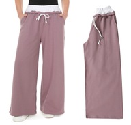 SZEROKIE spodnie dresowe WIDE LEG fiolet roz.158/164 Produkt PL