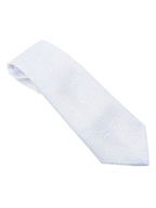 Žakárová kravata chlapčenská biela
