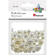 Koraliki plastikowe perełki białe perłowe