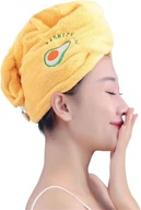 Osuška, turban na kúpacie vlasy z mikrovlákna - žltá