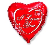 Balon na Walentynki Dekoracja Walentynkowa I Love You Serce 46x48cm