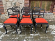 Przedwojenne krzesła - komplet 6szt - Gięte nogi