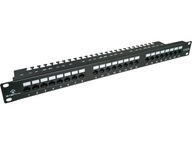 Patch panel UTP kat.6, 24 porty LSA z półką 1U ALANTEC