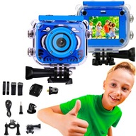Extralink Kids Camera H18 Niebieska Kamera 1080P 30fps, IP68, wyświetlacz 2