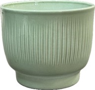 Doniczka ceramiczna zielona 15 cm na nóżce