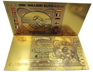 Pozłacany Banknot One Million EURO Wersja Kolor