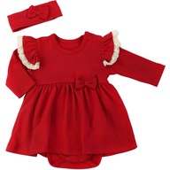 Komplet sukienko body + opaska czerwona z koronką Bamar Nicol rozmiar 62