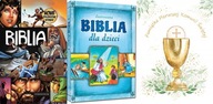 PAKIET 3 X BIBLIA KOMIKS + ILUSTROWANA BIBLIA + KARNET PAMIĄTKA KOMUNII