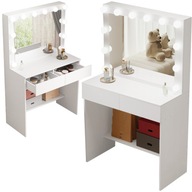 KOZMETIKAI SMINK FÉSÜLKÖDŐASZTAL LED TÜKÖRREL MODERN LOFT GLAMOUR