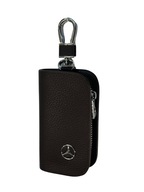 SKÓRZANE ETUI na klucze MERCEDES logo KLUCZYK brelok ELEGANCKI brąz