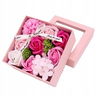 Flowerbox mydlane róże kwiaty dzień kobiet matki