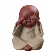 2X Mini wystrój biurka posąg buddy mnich