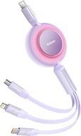 Zwijany kabel 3w1 Baseus Bright Mirror 2 USB-C - micro USB + Lightning + US