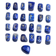 25pcs Runes Irregular Engraved lapis lazuli