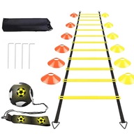 Tréningový rebrík na cvičenie koordinačný futbal 6m s 12 kužeľmi