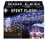 SOPLE LAMPKI CHOINKOWE 500 LED 12,5M ZEWNĘTRZNE ŚWIATEŁKA ŚWIĄTECZNE FLASH