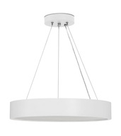 Lampa biała wisząca drewniana duża do salonu sypialni biura okrągła szkło