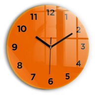 Moderné sklenené foto nástenné hodiny tichý mechanizmus Oranžová fi 30cm