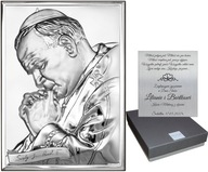Srebrny obrazek grawer Święty Jan Paweł II papież