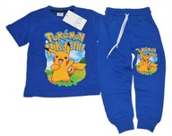 Komplet 98-104 3-4 Pokemon Pikachu bluzka spodnie dresowe 2 części bawełna