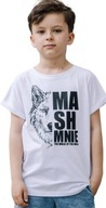 MASHMNIE TRIČKO T-SHIRT BIELY VLK r 140 146