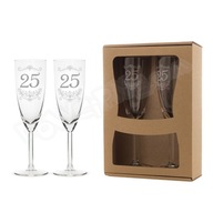 Sada 2 pohárov na šampanské 25 Výročie svadby