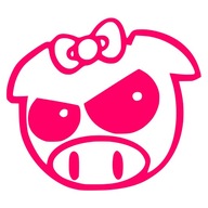 Naklejka PIG ŚWINKA JDM Japan tuning DLA KOBIETY na Samochód Różowa