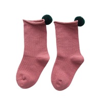 Ponožky s brmbolcom ruží, M ( 4-6 rokov)