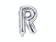 Balon foliowy w kształcie litery litera R srebrna