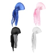 4 szt. Durag czapka z długim ogonem i falą Headwrap na wypadanie włosów szalik Turban czepek po chemioterapii