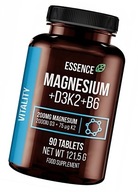 ESSENCE MAGNESIUM 200mg VITAMIN B6 D3 2000iu K2 MK-7 CITRÁT HOREČNATÝ 90t