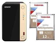 QNAP TS-264-8G s dvoma diskami 12 TB