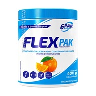 6PAK Kolagén MSM Glukosamín Flex Pak Oranžový Zdravé Kĺby 400 g