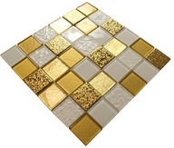Sklenená mozaika zlatá GOLD ARENA 48, mojka zlatá