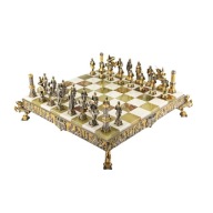 KÖZÉPKORI OLASZ SAKK KÉSZLET - VALÓDI ARANY 24K ÉS EZÜST 925