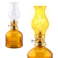 Záhradná petrolejová lampa Lampión Maják Jantárový Retro 19cm + Knot